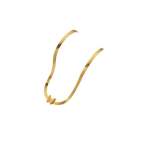 316 Stainless Steel Golden Butterfly Necklace