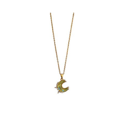 316 Stainless Steel Crescent Queen Necklace