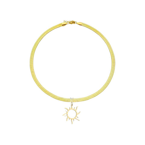 316 Stainless Steel Solid Sun Necklace