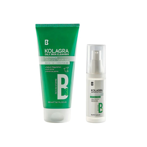 Kolagra offer Niacinamide Serum +Kolagra oily skin Cleanser
