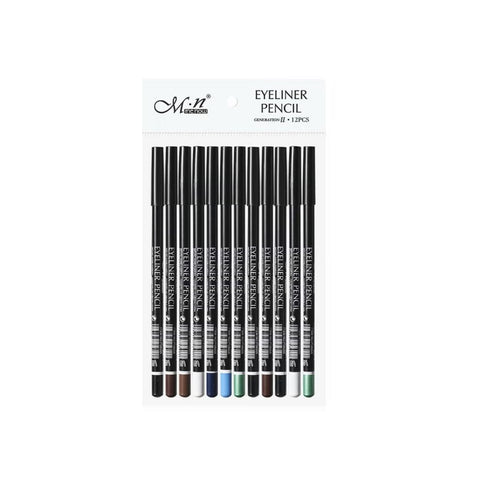 M.n Menow Eyeliner Pencil Set Multicolor - 12 Pcs