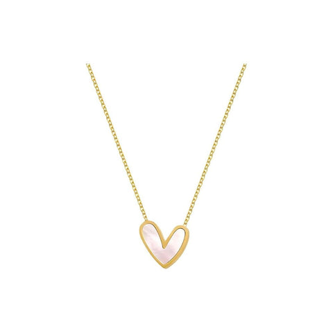 316 Stainless Steel Pearl Heart Necklace