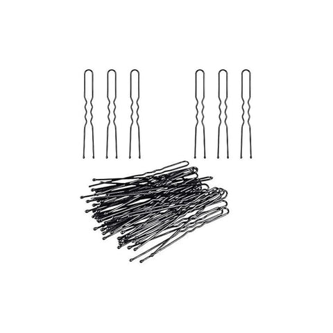 Black Metal U-Shape Bobby Pins Curved
